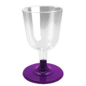 Verre à vin plastique 15 cl socle pourpre réutilisable x 8