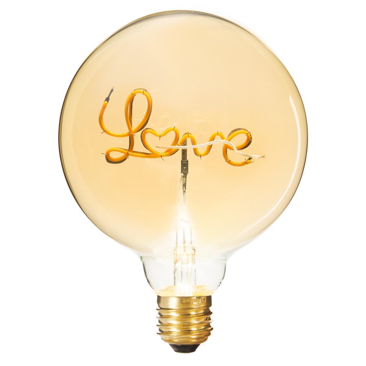 Ampoule led mot love ambrée E27
