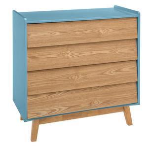 Commode 4 tiroirs bleu elva