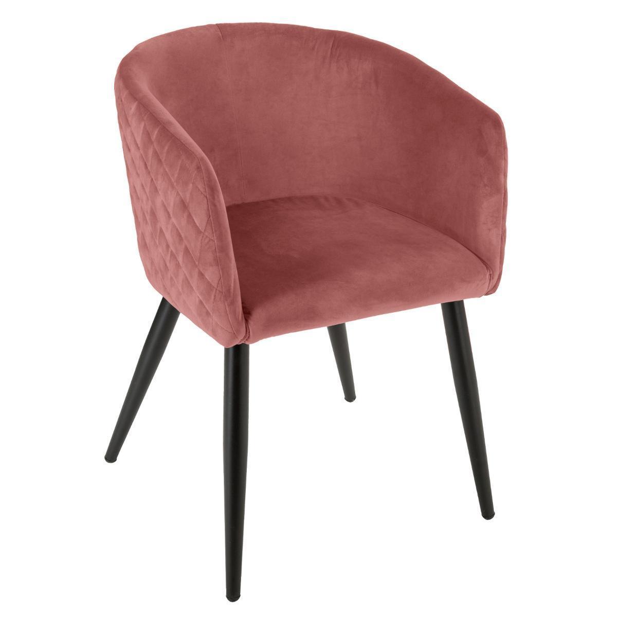 Fauteuil diner velours blush marlo