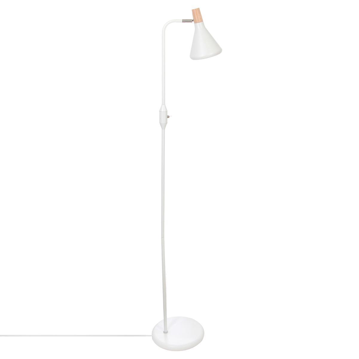 Lampadaire droit métal sean blanc H 140 cm