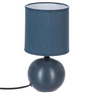 Lampe boule céramique Timeo bleu orage H 25 cm