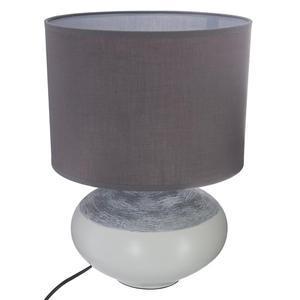 Lampe oval ceramique bato taupe mat H 39,5 cm