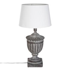 Lampe polyrésine manoir grise H 58 cm
