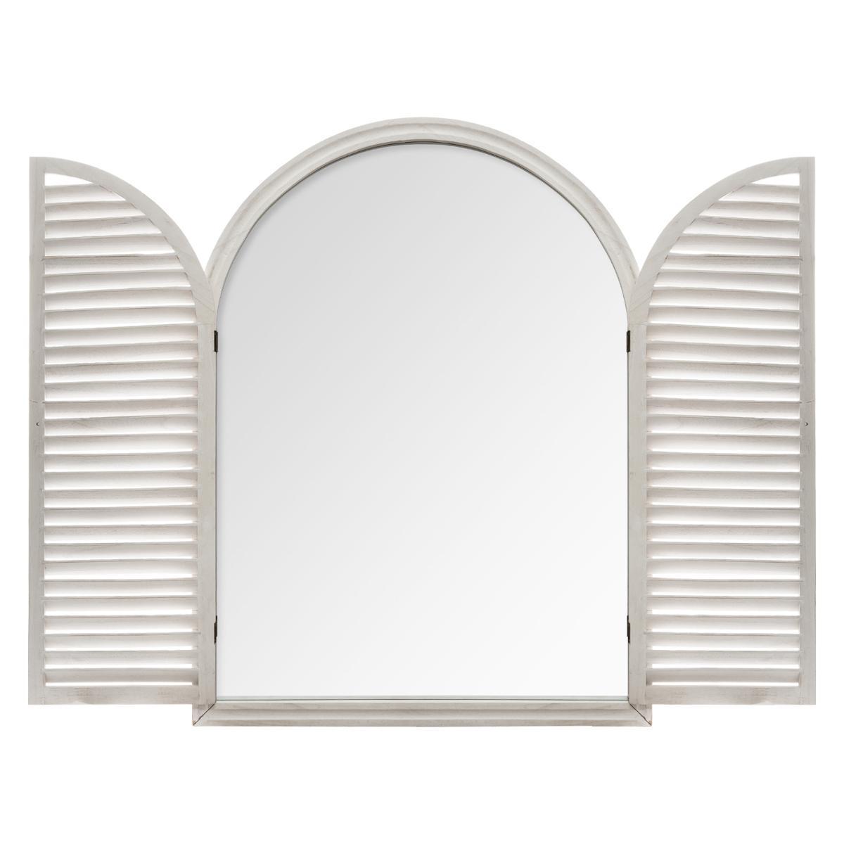 Miroir bois volet 74 x 104 blanc