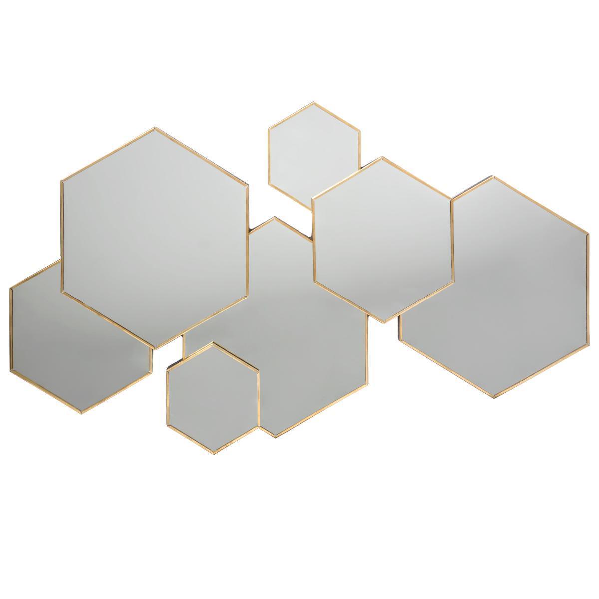 Miroir multi hexagonal Lila 61x 37 cm