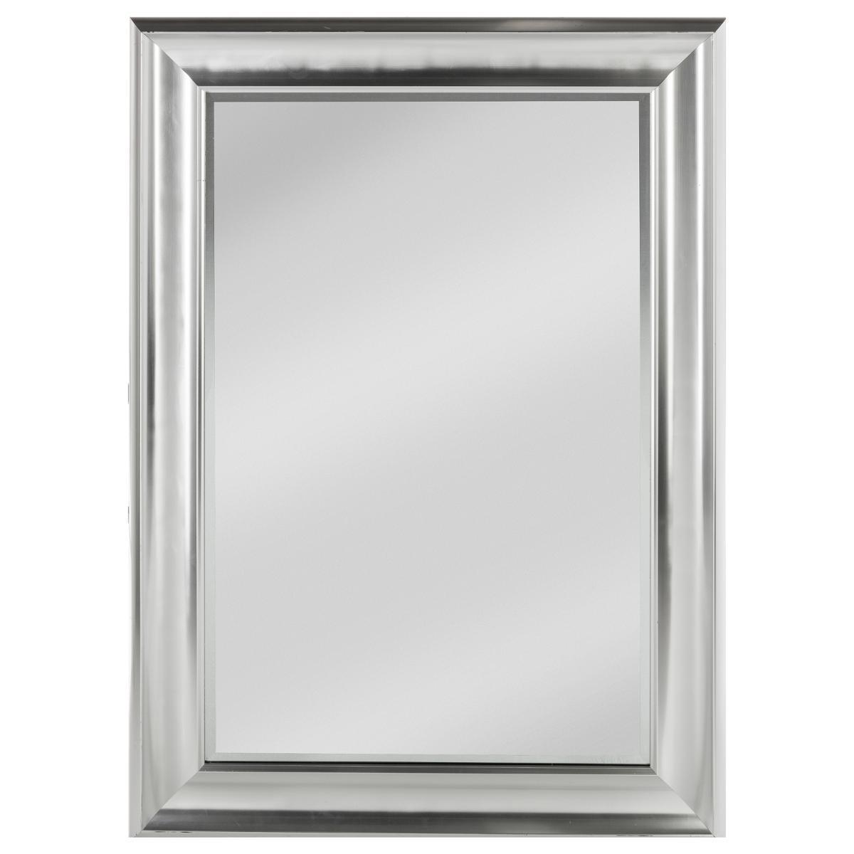 Miroir mural moulure argent 78 x 108 cm