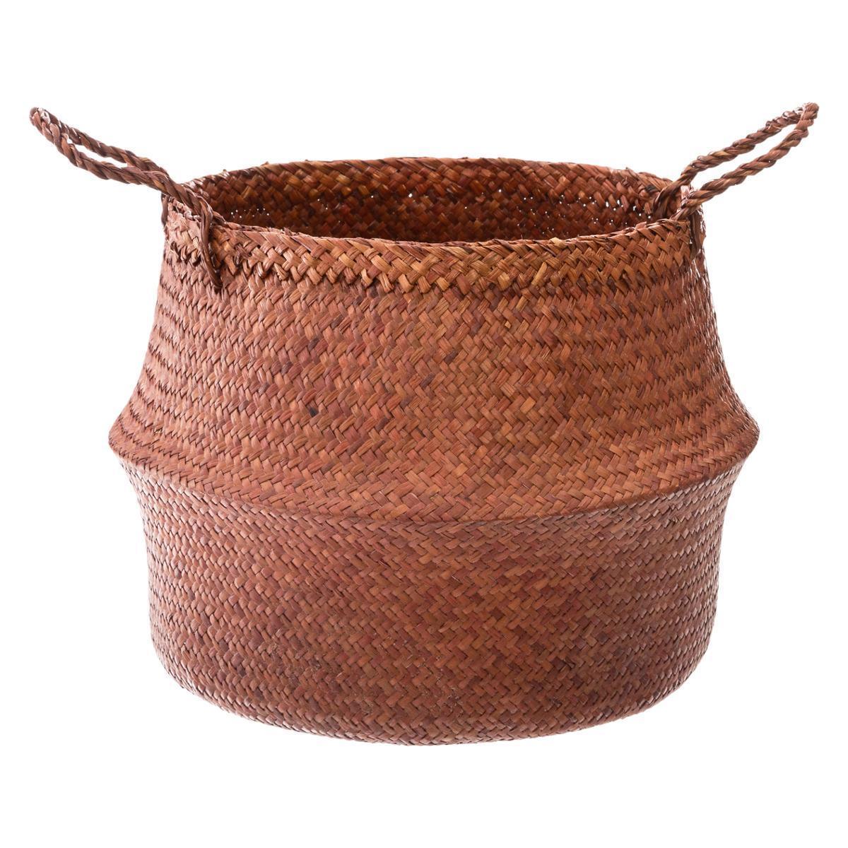 Panier seagrass pli terracota