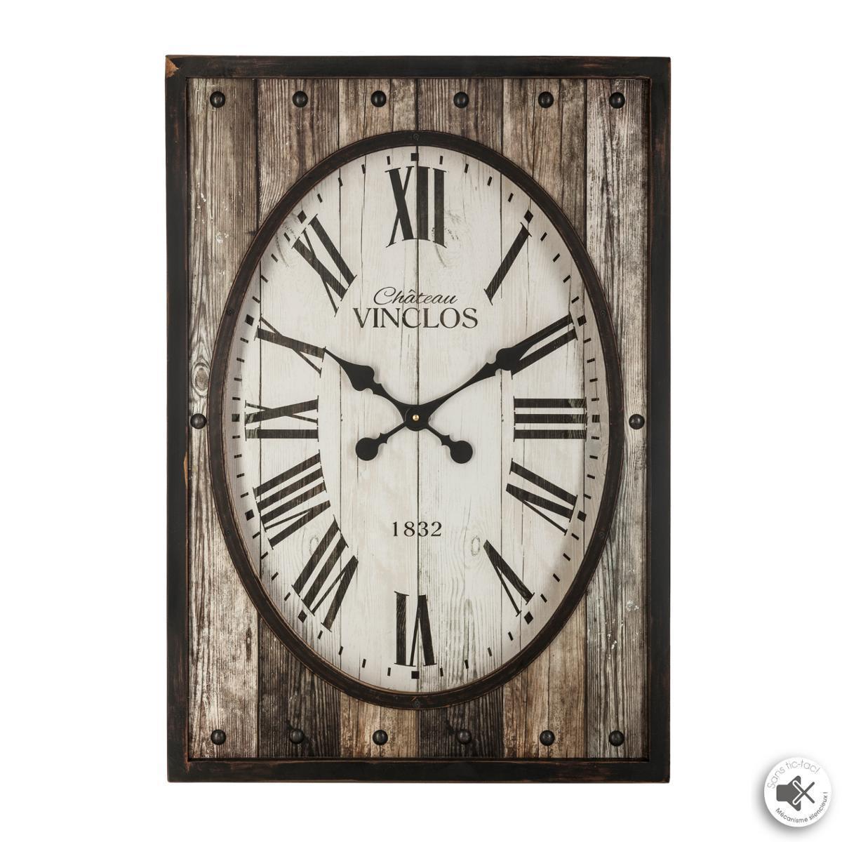 Horloge mdf ovale 50 x 70 cm