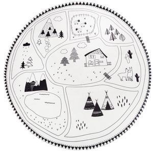 Tapis rond Montagne - 90 x 90 cm - Noir - ATMOSPHERA