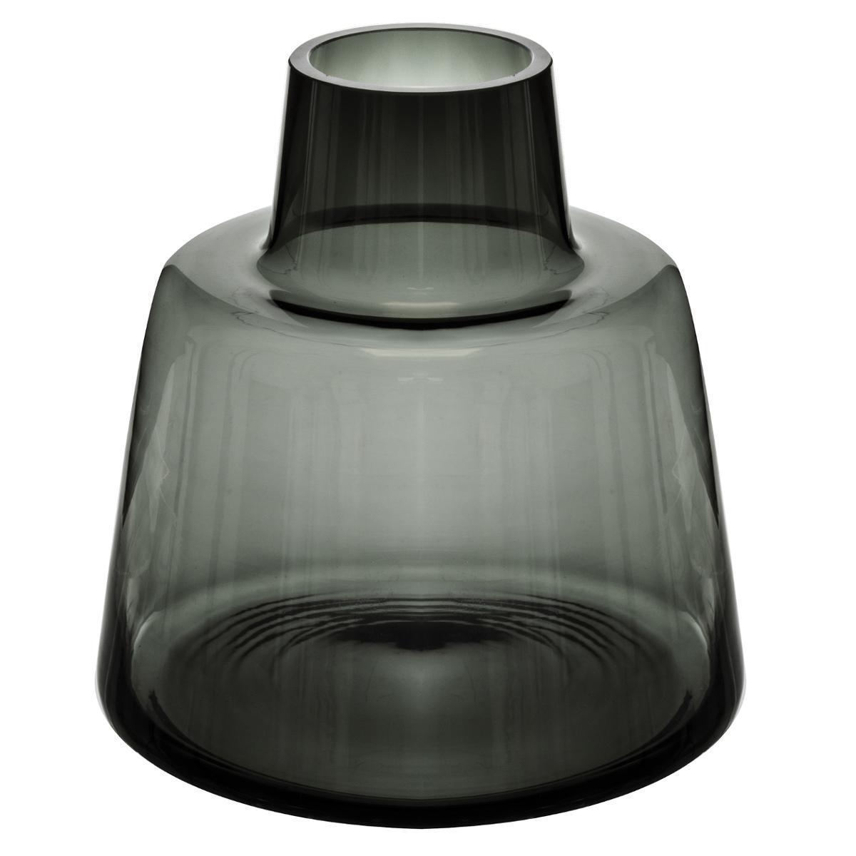 Vase en verre Epaule gris H 23 cm