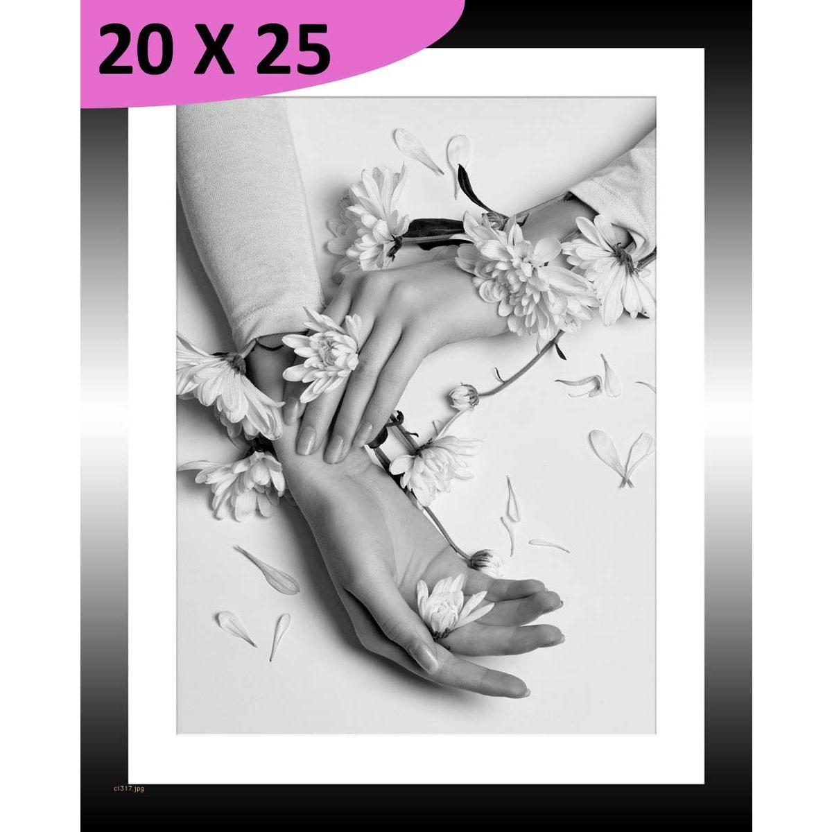 Tableau Toucher Naturel - L 25 x l 20 cm - Noir, blanc - VUE SUR IMAGE
