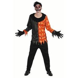 Costume clown de l'horreur - Taille adulte (S/M) - L 40 x H 1 x l 30 cm - Orange, noir - PTIT CLOWN