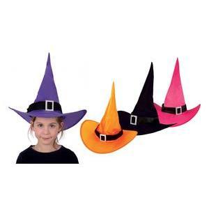 Chapeau de sorcière - Taille enfant - Différents modèles assortis - L 39 x H 30 x l 39 cm - Multicolore - PTIT CLOWN