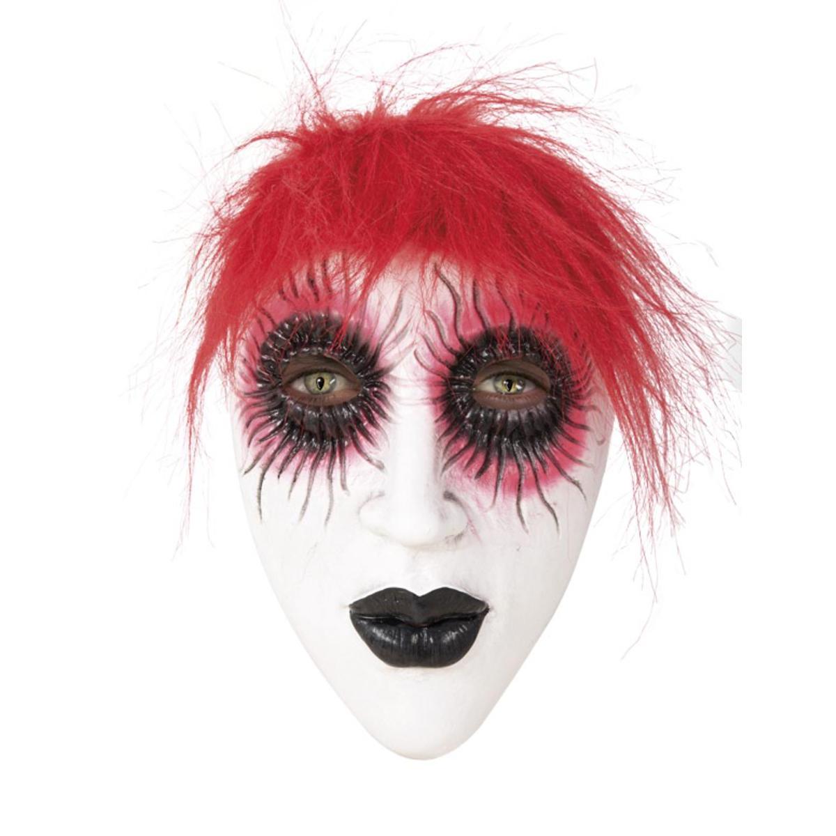 Masque de femme aux larmes sanglantes avec cheveux - Taille adulte - L 23 x H 2 x l 18 cm - Multicolore - PTIT CLOWN