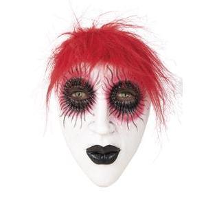 Masque de femme aux larmes sanglantes avec cheveux - Taille adulte - L 23 x H 2 x l 18 cm - Multicolore - PTIT CLOWN