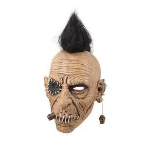 Masque adulte latex intégral punk zombie avec cheveux - L 24 x H 2.5 x l 22 cm - Multicolore - PTIT CLOWN