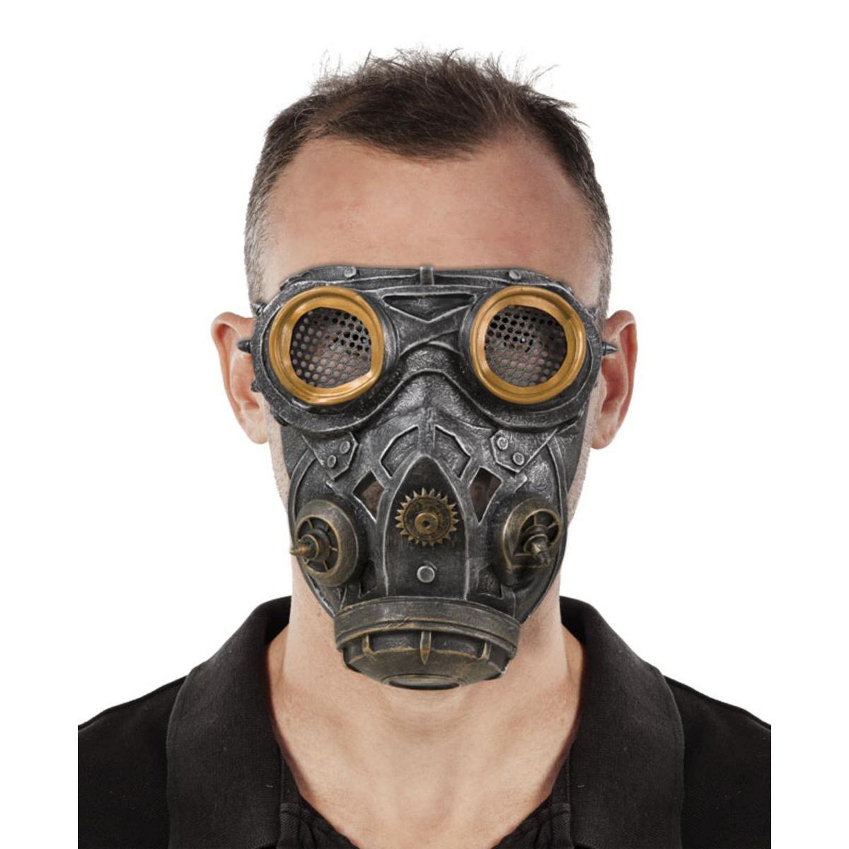 Masque à gaz adulte - L 19 x H 0.5 x l 22 cm - Gris - PTIT CLOWN