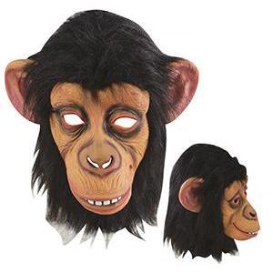 Masque adulte latex intégral chimpanzé - L 28 x H x l 32 cm - Noir - PTIT CLOWN