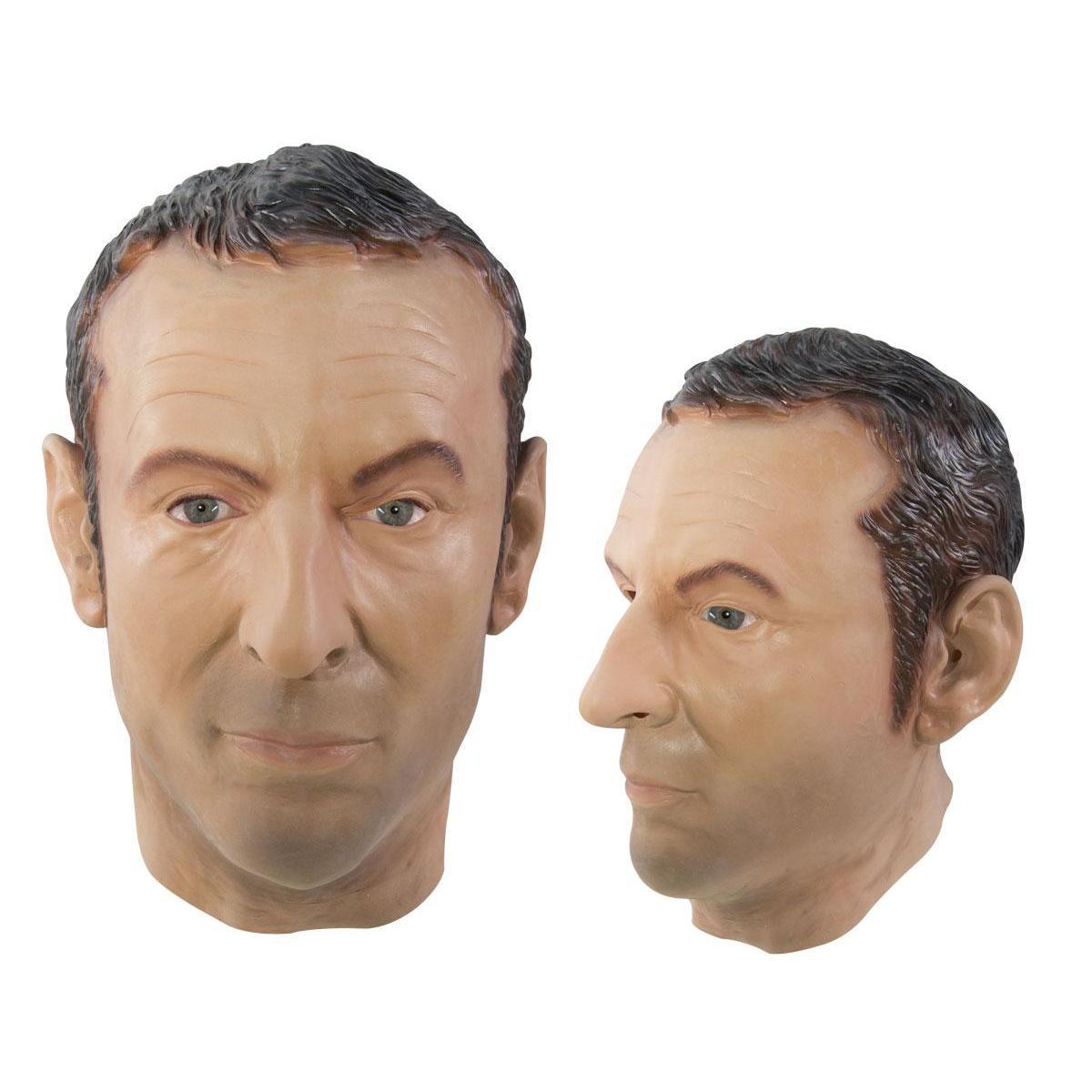 Masque adulte latex intégral Emmanuel Macron - L 34 x H 1.5 x l 24 cm - Multicolore - PTIT CLOWN