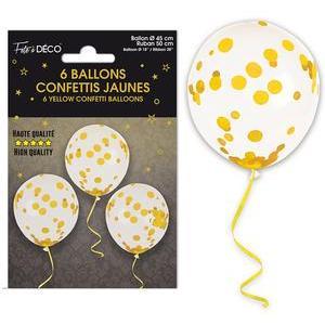 Ballons confettis x 6 or