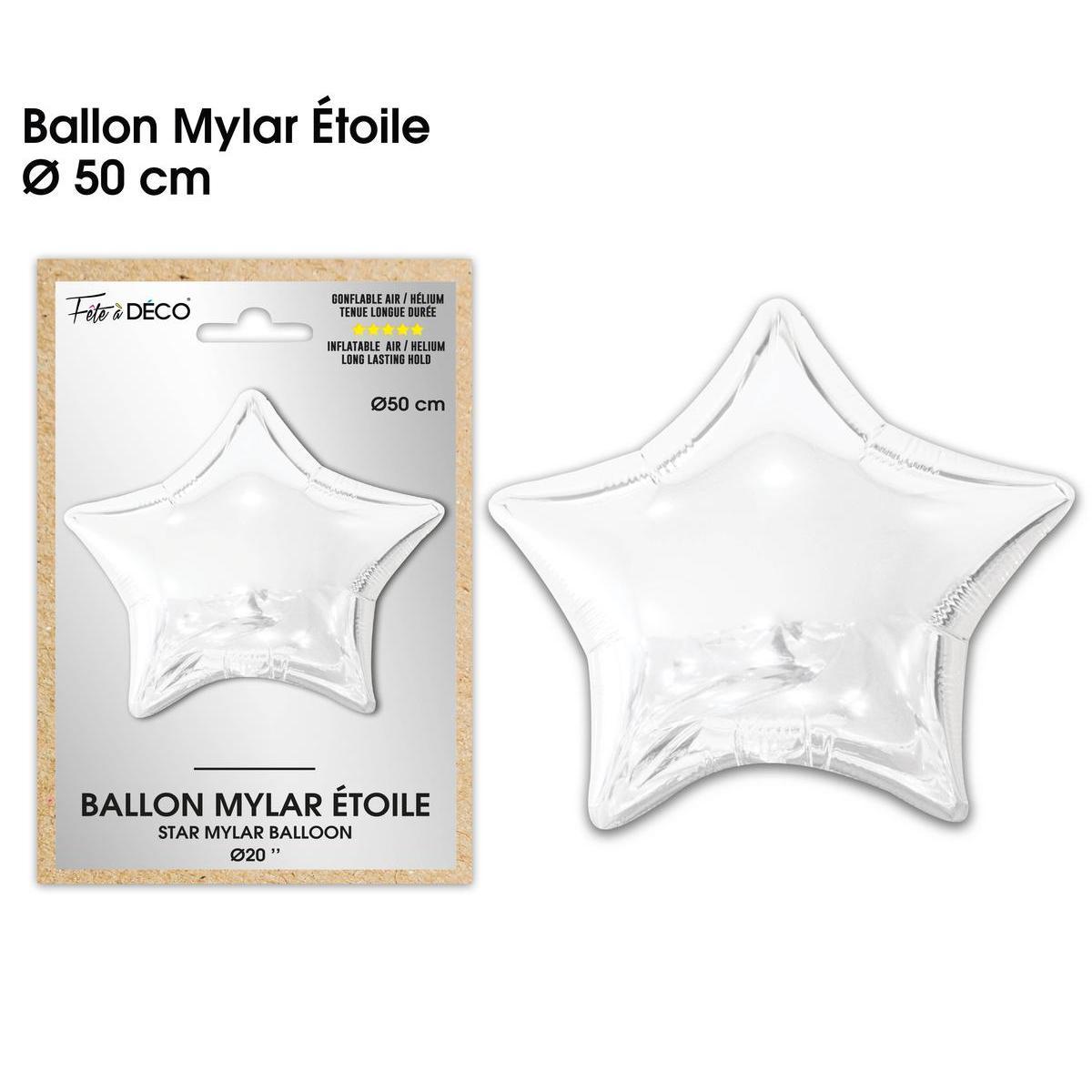 Ballon métallique étoile blanc