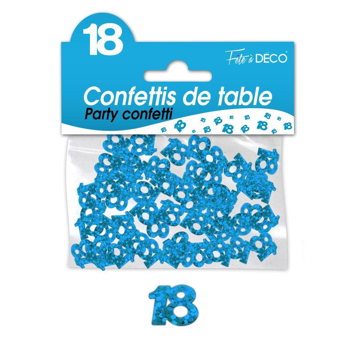 Confettis de table 18 ans bleu