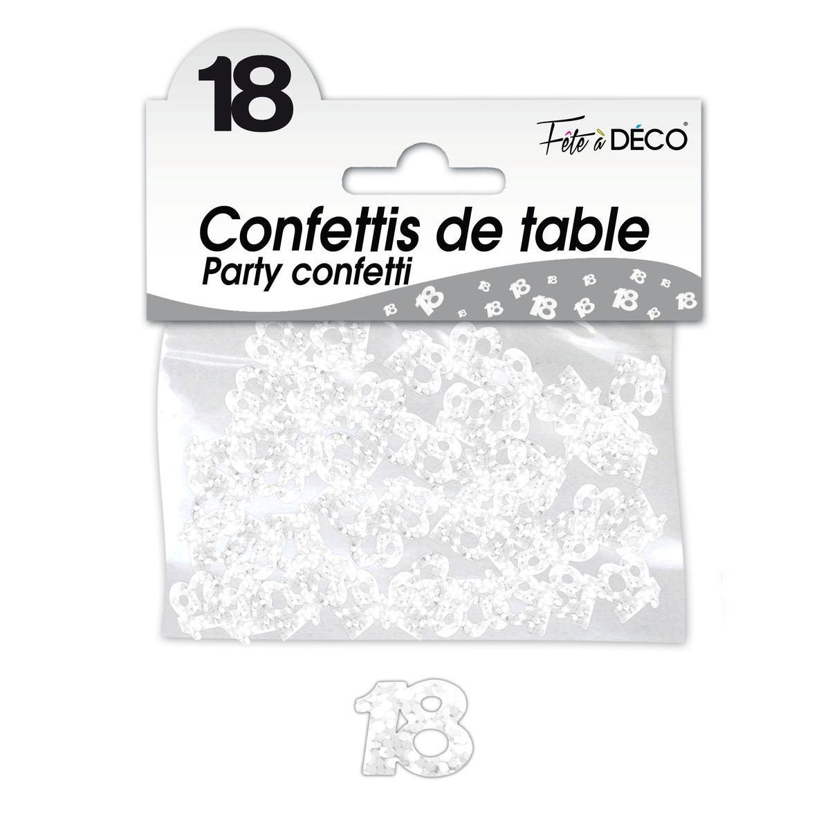 Confettis de table 18 ans blanc