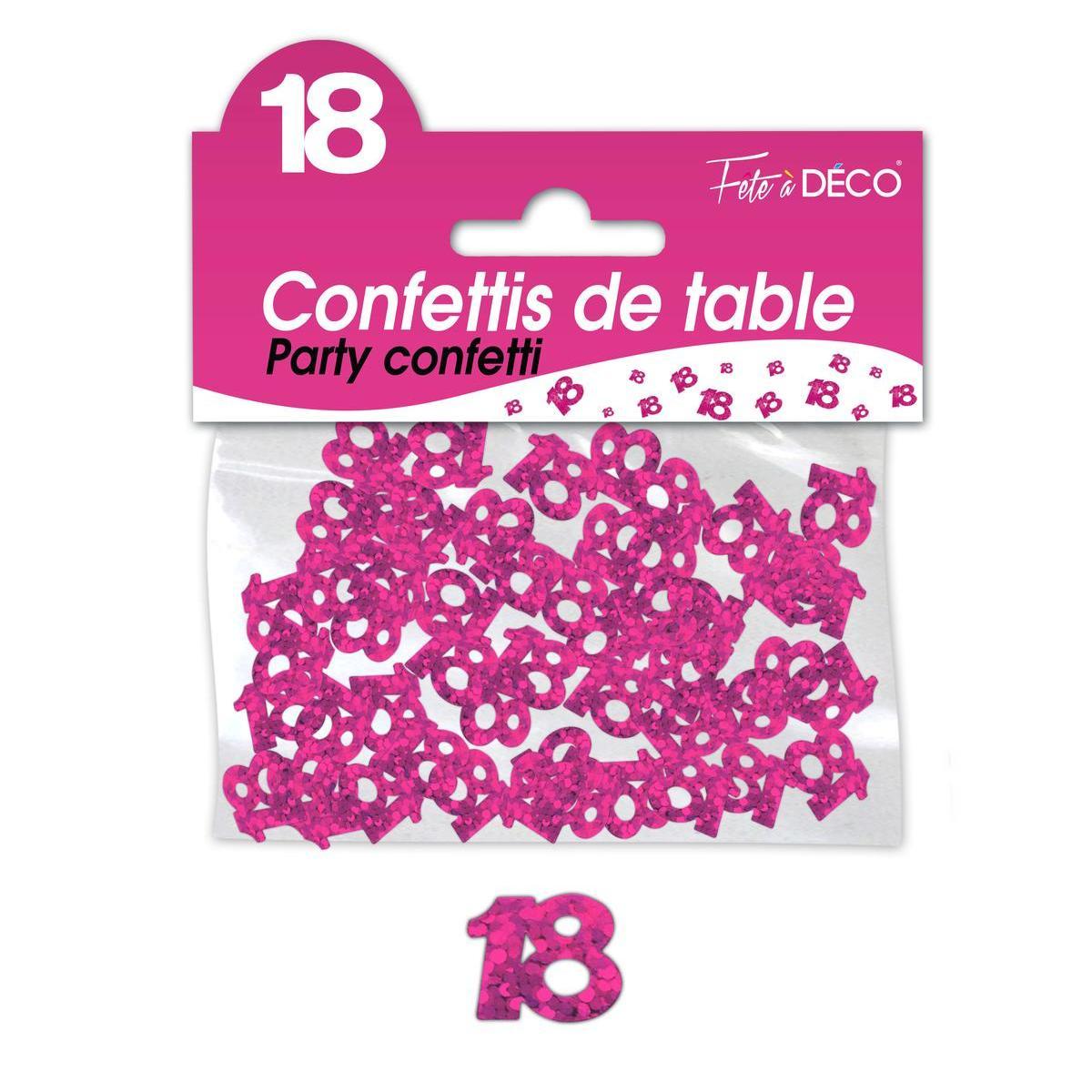 Confettis de table 18 ans fuchsia