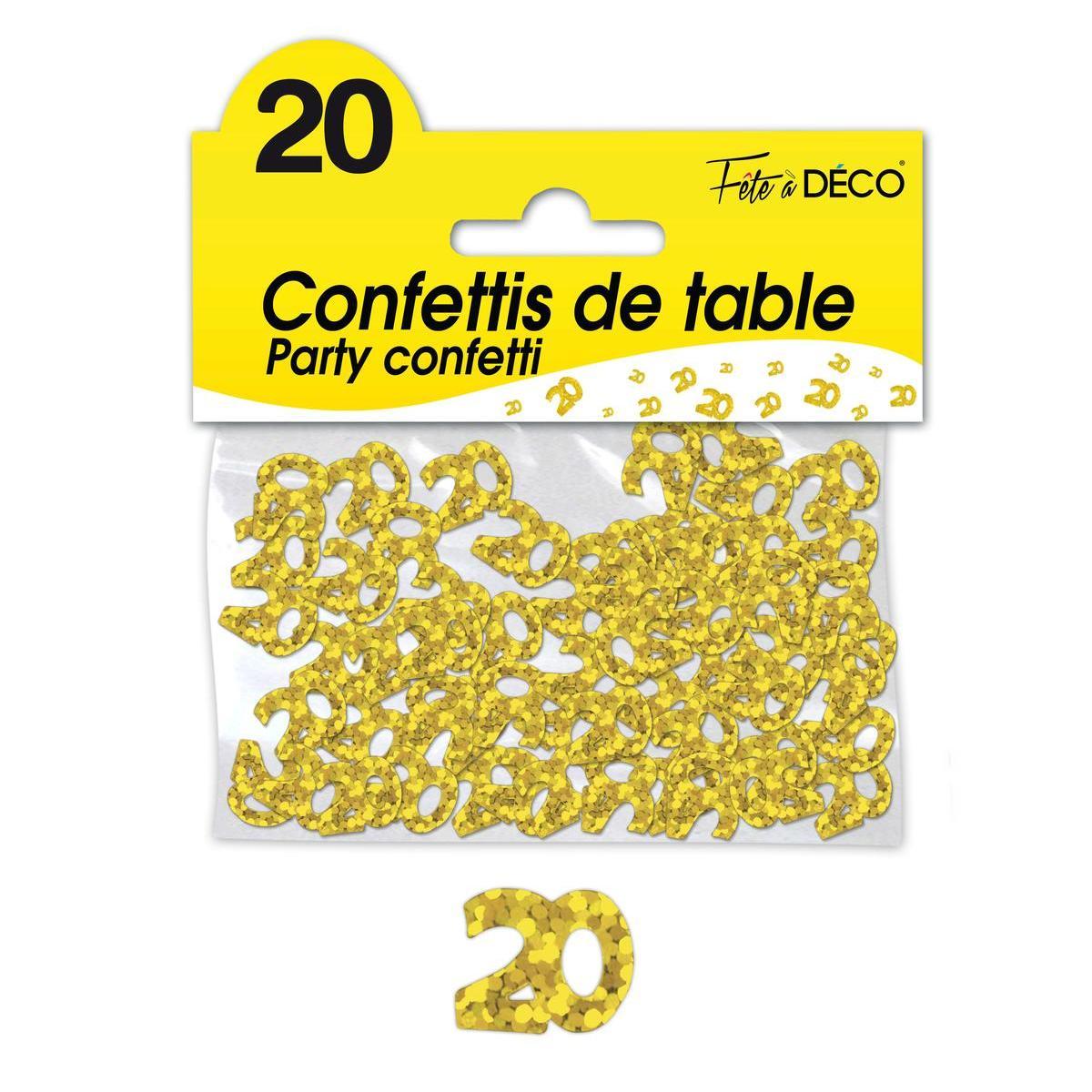 Confettis de table 20 ans or