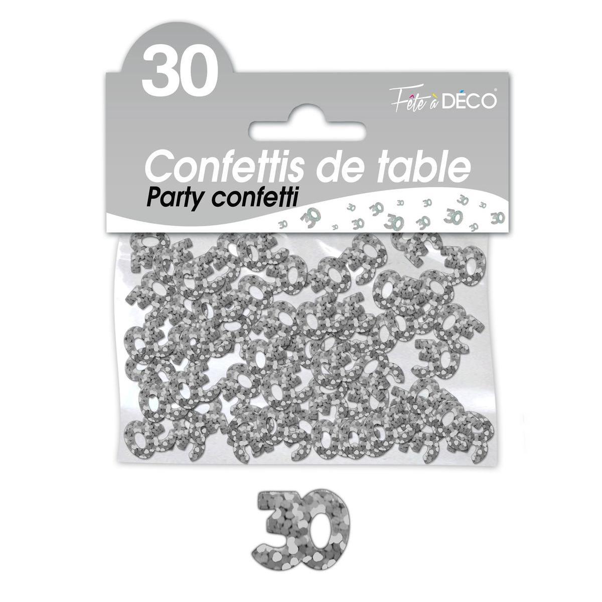 Confettis de table 30 ans argent