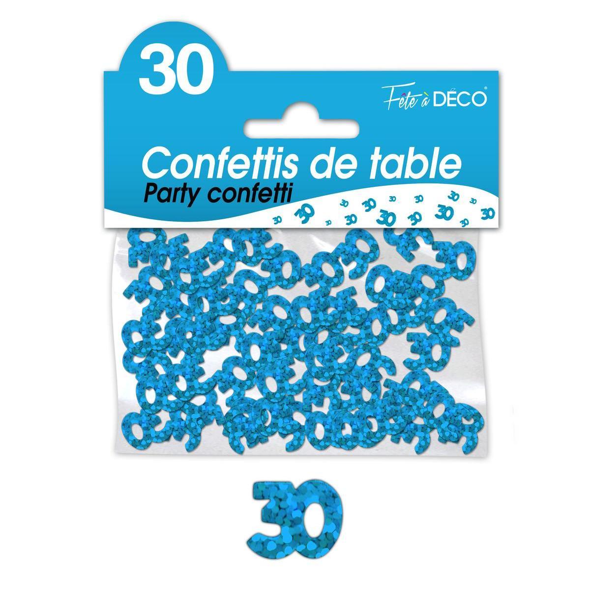 Confettis de table 30 ans bleu