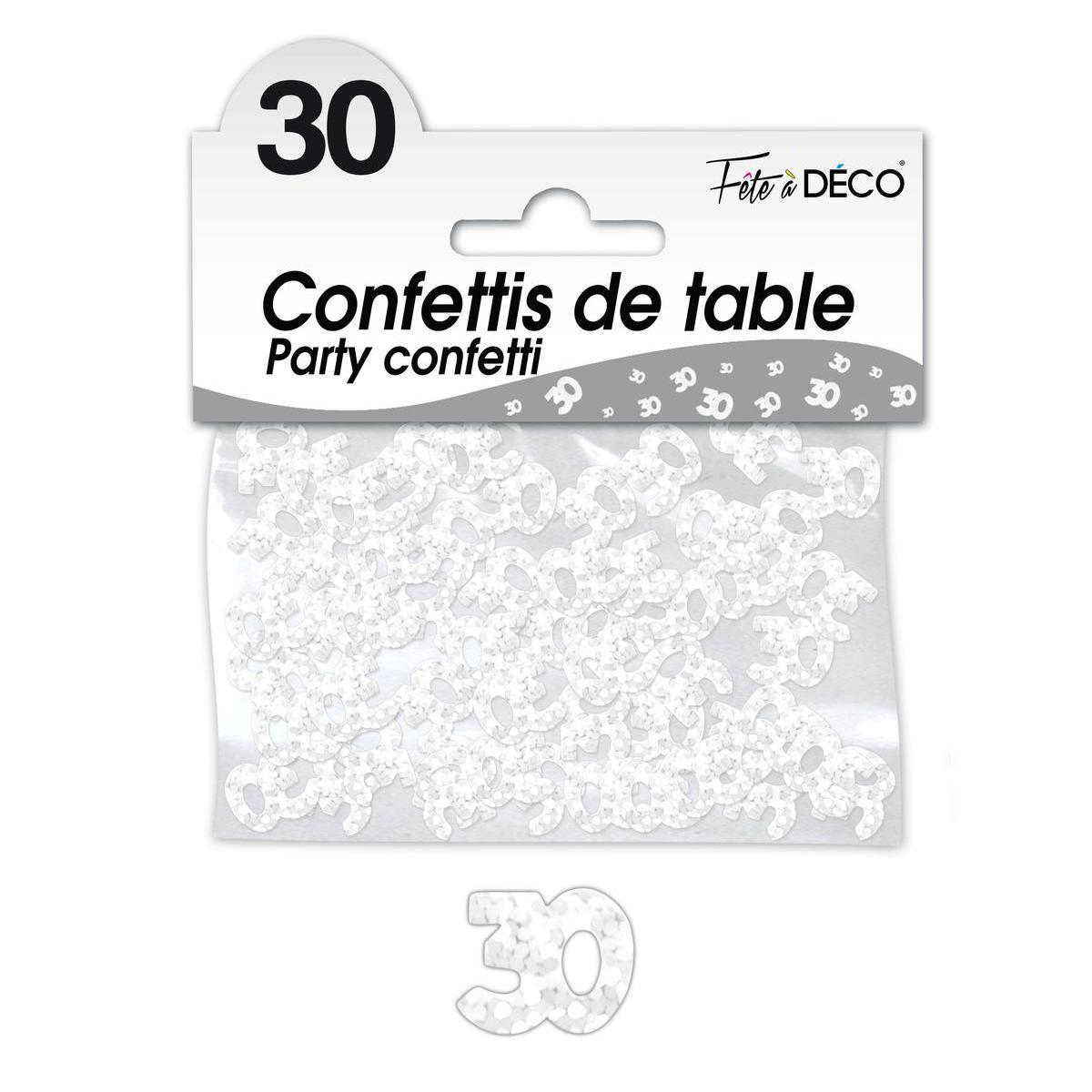 Confettis de table 30 ans blanc
