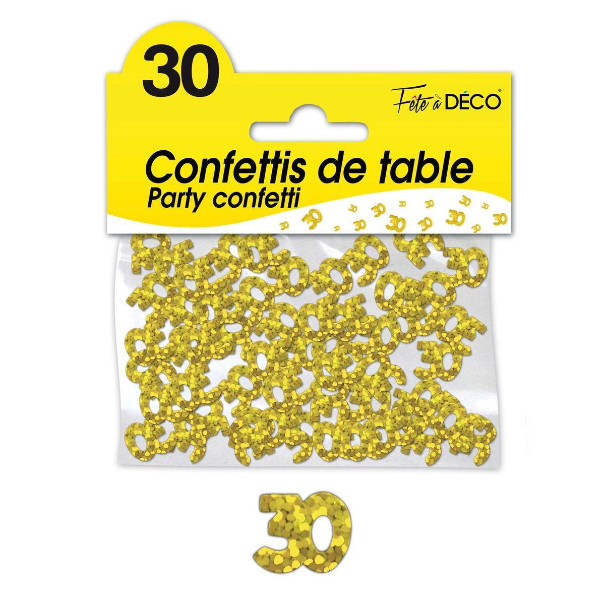 Confettis de table 30 ans or