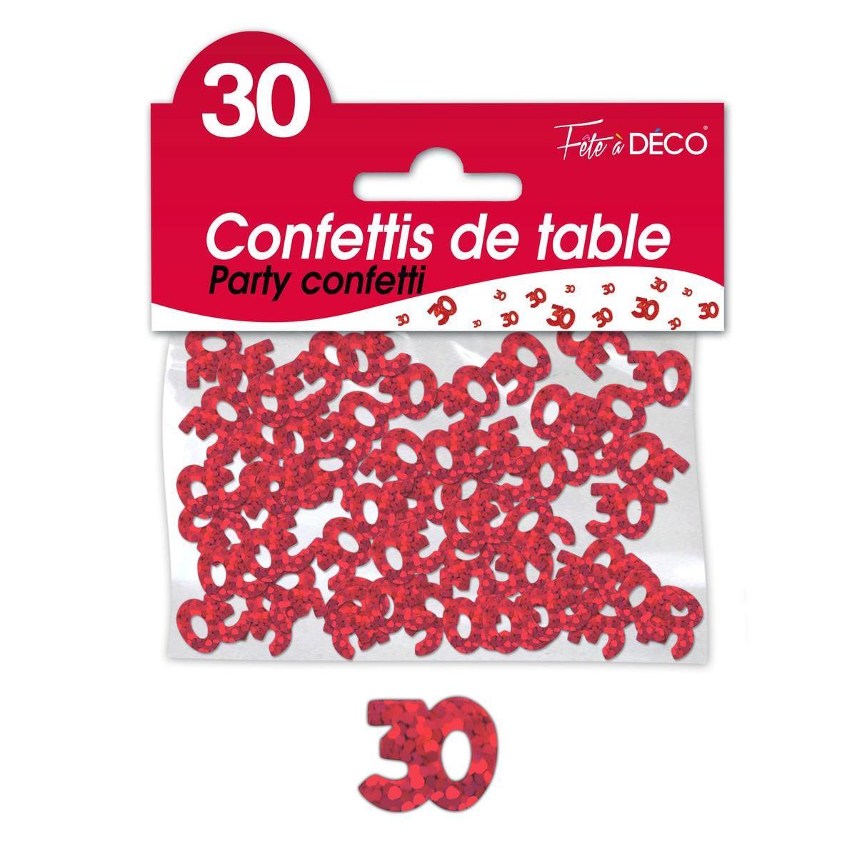 Confettis de table 30 ans rouge