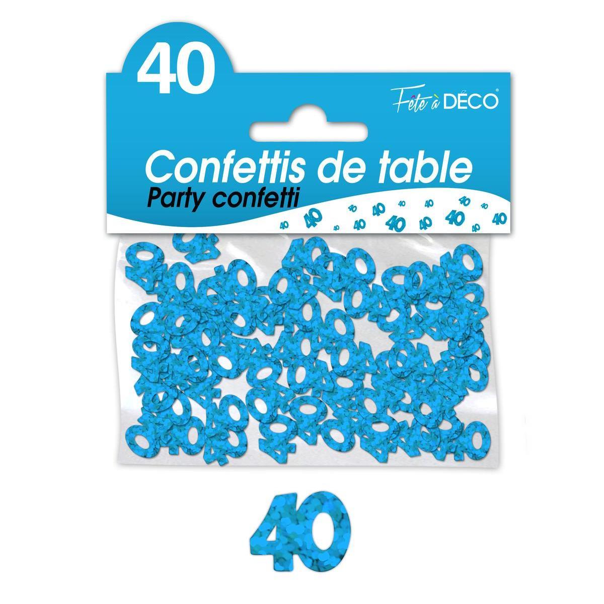 Confettis de table 40 ans bleu