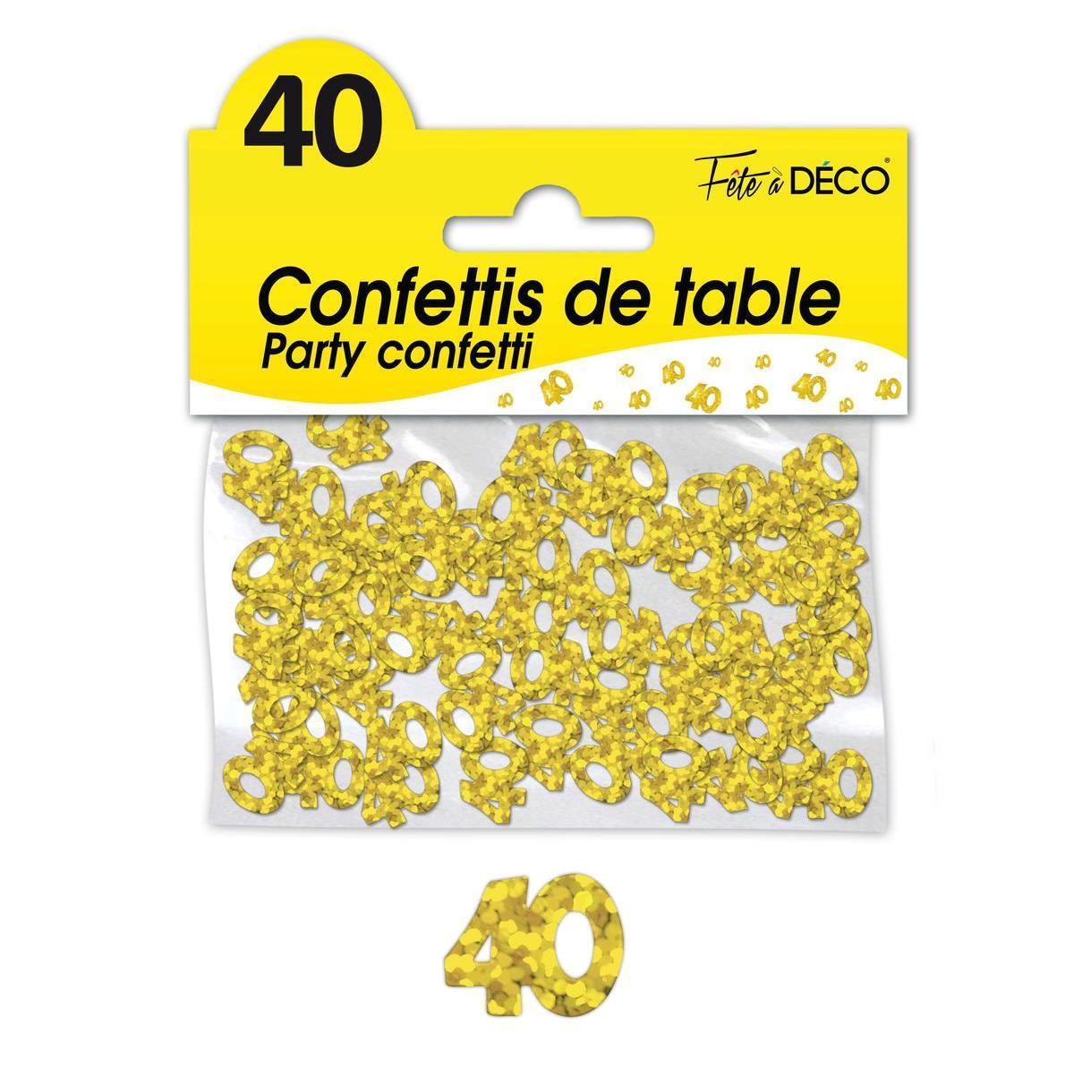 Confettis de table 40 ans or