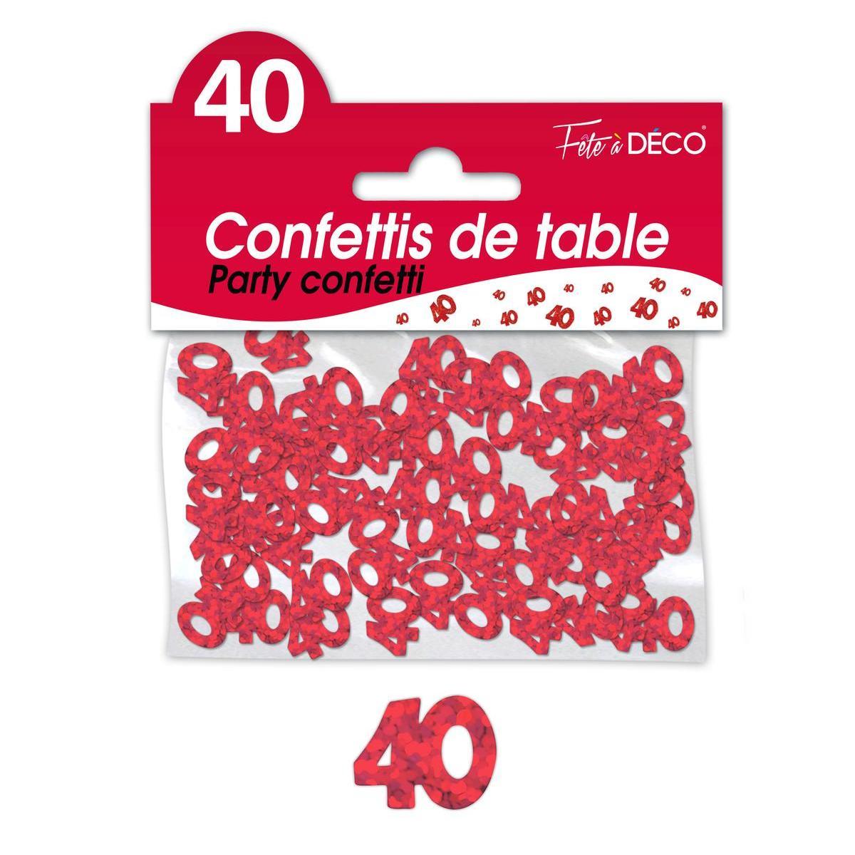Confettis de table 40 ans rouge