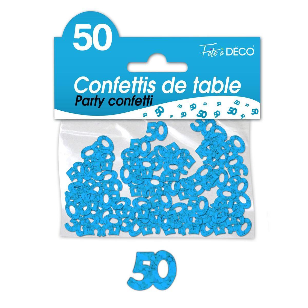 Confettis de table 50 ans bleu