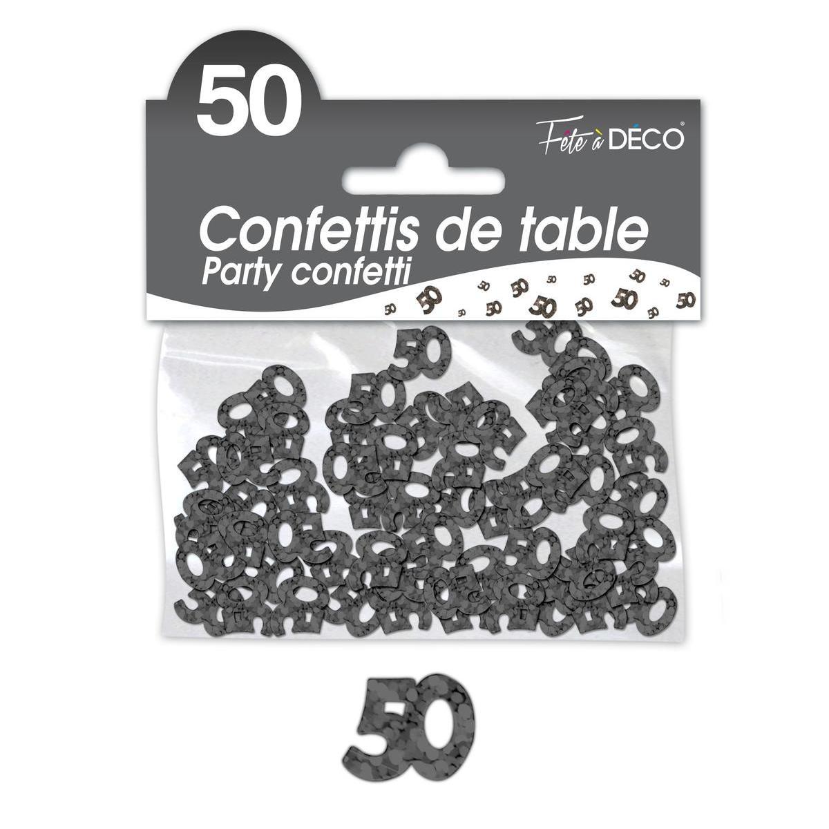 Confettis de table 50 ans noir