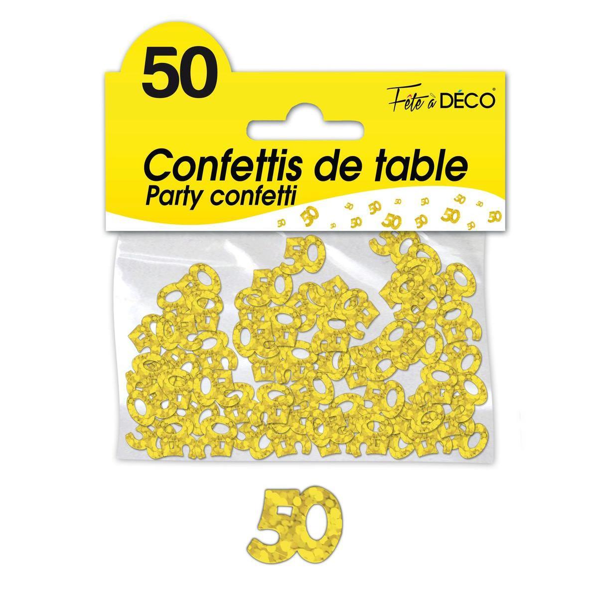 Confettis de table 50 ans or