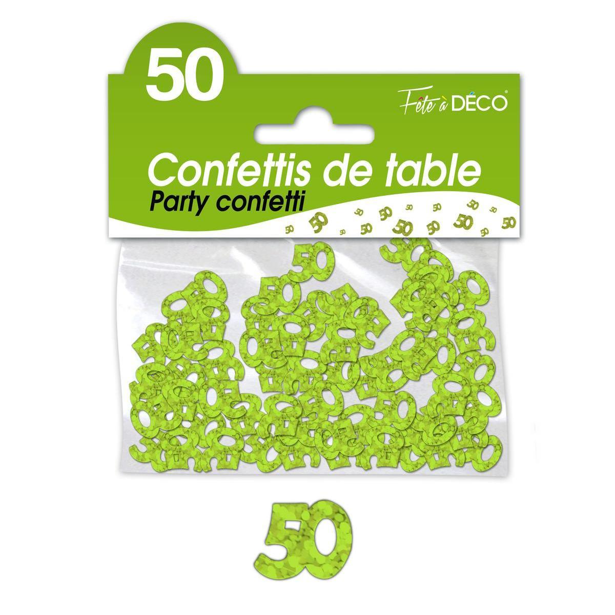 Confettis de table 50 ans vert