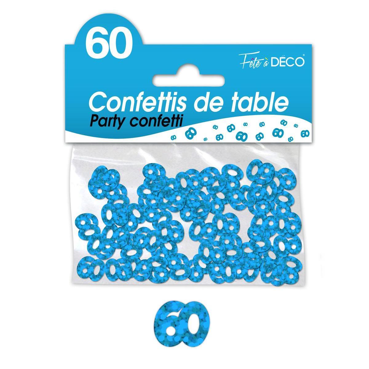 Confettis de table 60 ans bleu