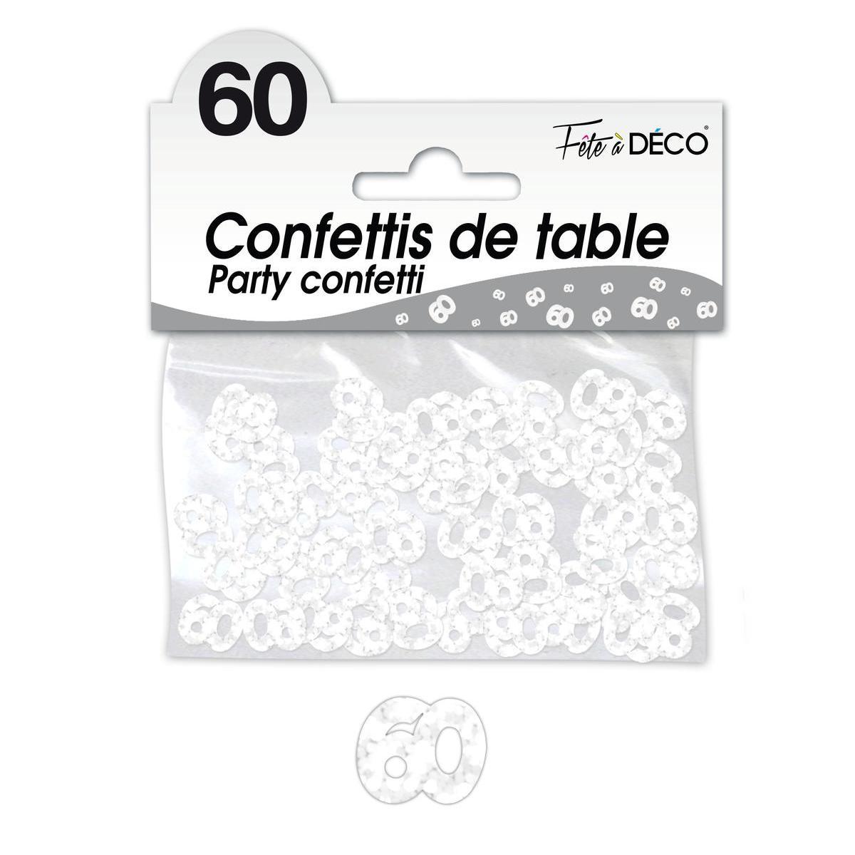 Confettis de table 60 ans blanc