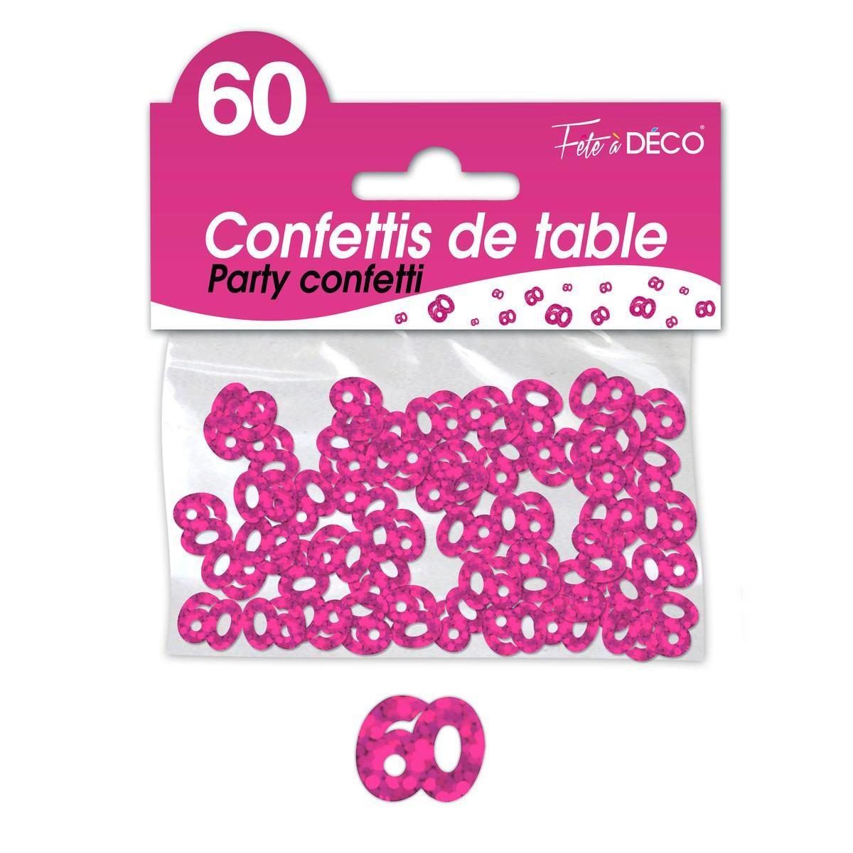 Confettis de table 60 ans fuchsia