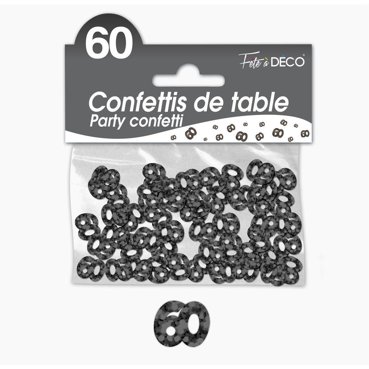 Confettis de table 60 ans noir