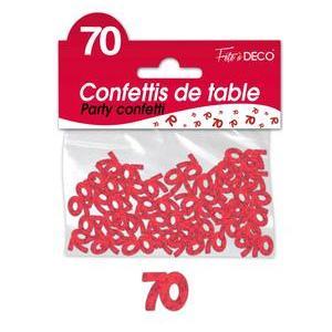 Confettis de table 70 ans rouge