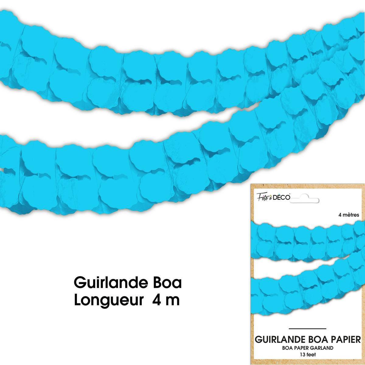 Guirlande boa papier bleu