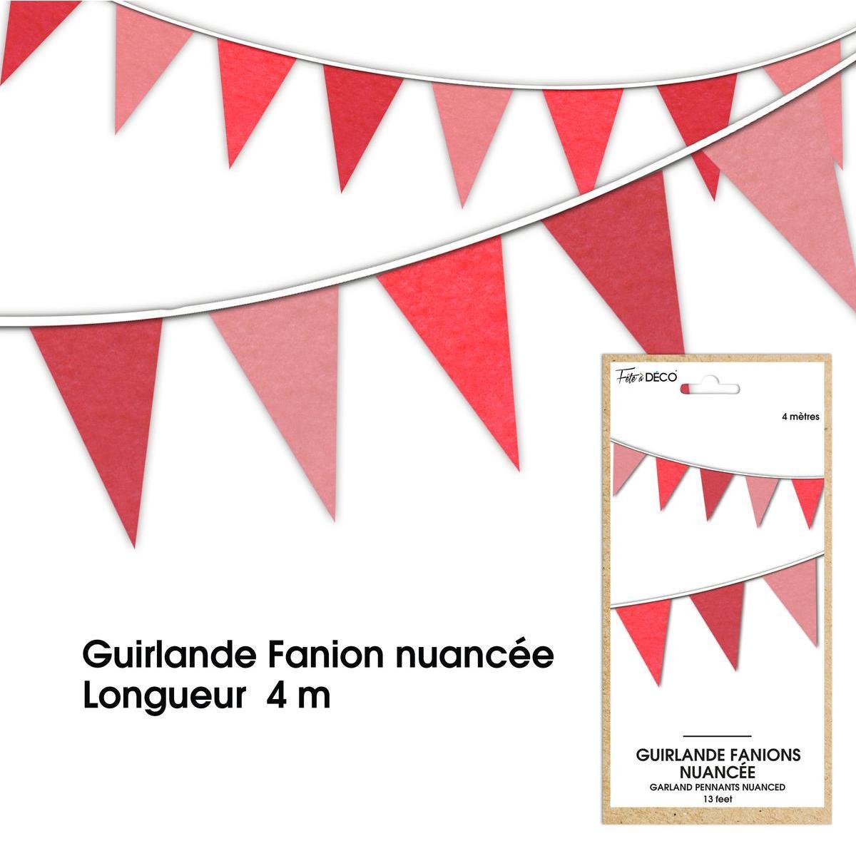 Guirlande fanion nuancée rouge