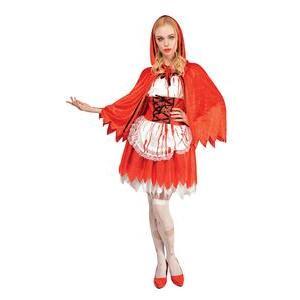 Costume de Petit Chaperon ensanglanté - Taille adulte - S/M - L 39 x H 2 x l 29 cm - Rouge - PTIT CLOWN
